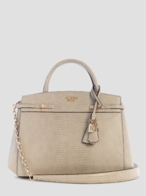 Taupe melinda triple compartment satchel bag