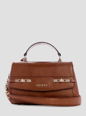 Brown melinda top handle flap bag