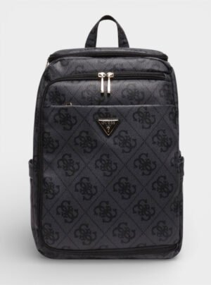 Black logo berta u-zip backpack