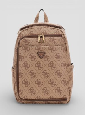 Brown logo berta u-zip backpack