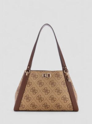 Brown logo karnilla logo girlfriend carryall