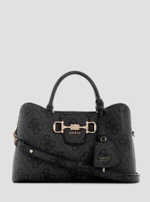 Black logo janie girlfriend satchel bag