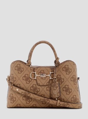 Brown logo janie girlfriend satchel bag