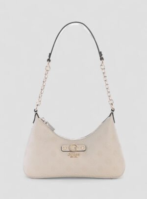 Beige logo dita shoulder bag