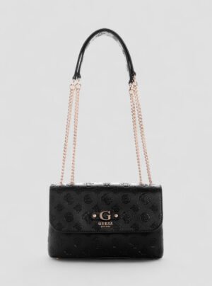 Black logo dita convertible crossbody flap bag