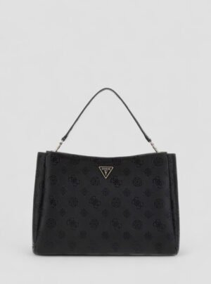 Black logo tisha large girlfriend satchel bag