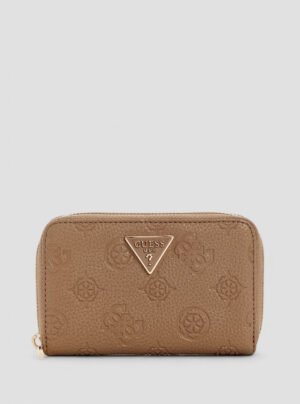 Brown logo cresidia ii medium zip around wallet