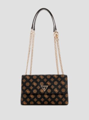 Brown logo daryna crossbody bag