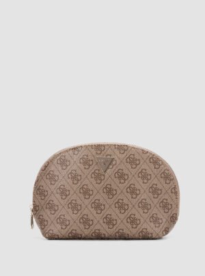 Brown logo zamira dome pouch