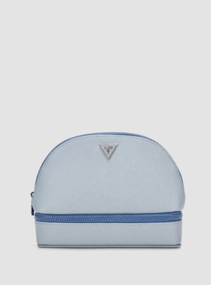 Blue dome vanity cosmetic pouch