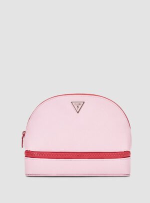 Pink dome vanity cosmetic pouch