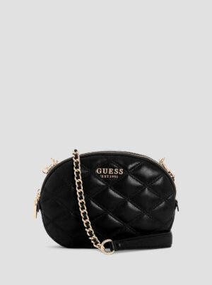 Black tamsin double zip crossbody bag