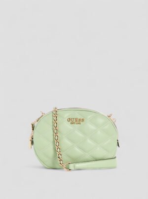 Green tamsin double zip crossbody bag