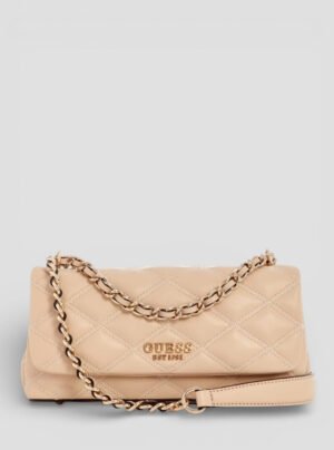 Beige tamsin convertible crossbody flap bag