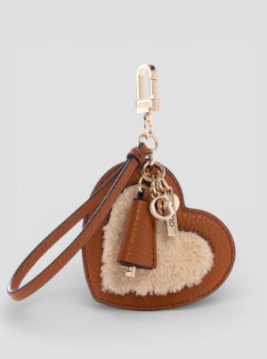 Brown heart keychain