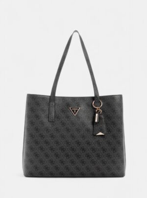 Black logo meridian girlfriend tote bag