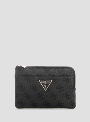 Black logo laurel ii key ring pouch