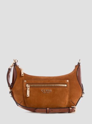 Brown marsha suede mini crossbody bag