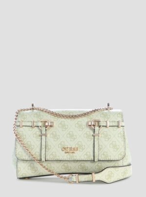 Green logo leona convertible crossbody flap bag
