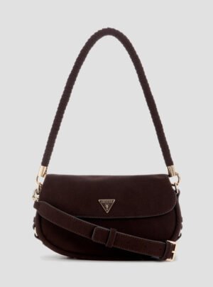 Dark brown danya flap shoulder bag