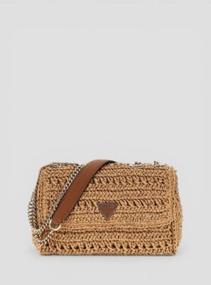 Brown irene convertible crossbody flap bag