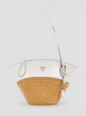 White beige venere tote bag