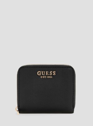 Black laurel small zip around wallet