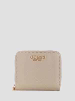 Taupe laurel small zip around wallet