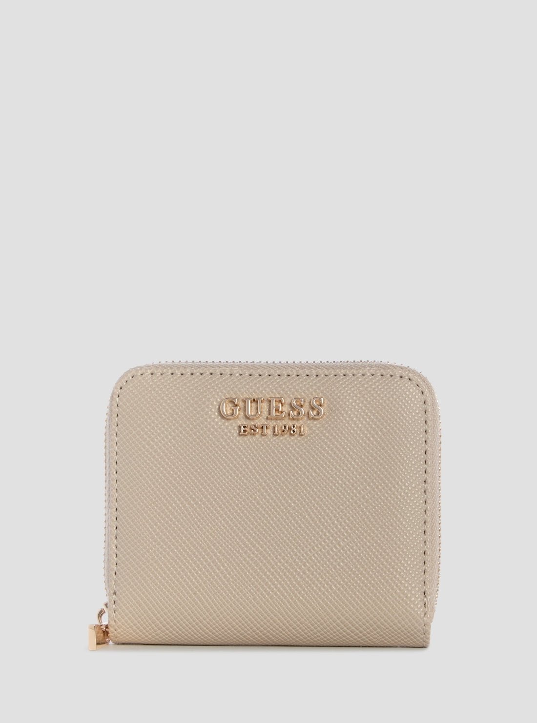 Taupe laurel small zip around wallet