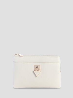 White patsie key ring pouch