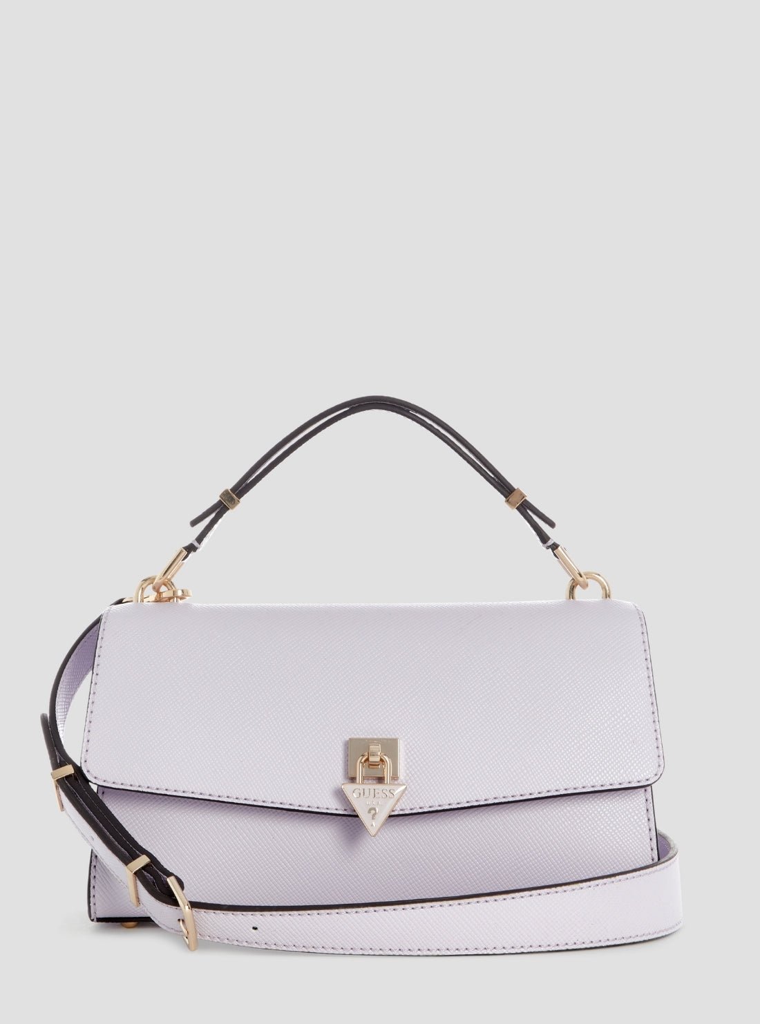 Purple patsie top handle flap bag