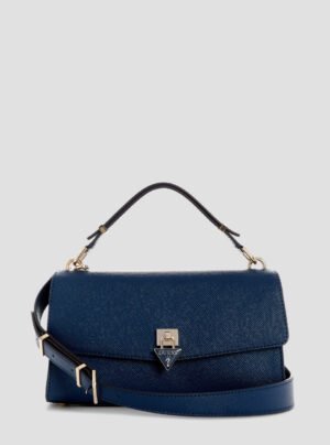 Blue patsie top handle flap bag