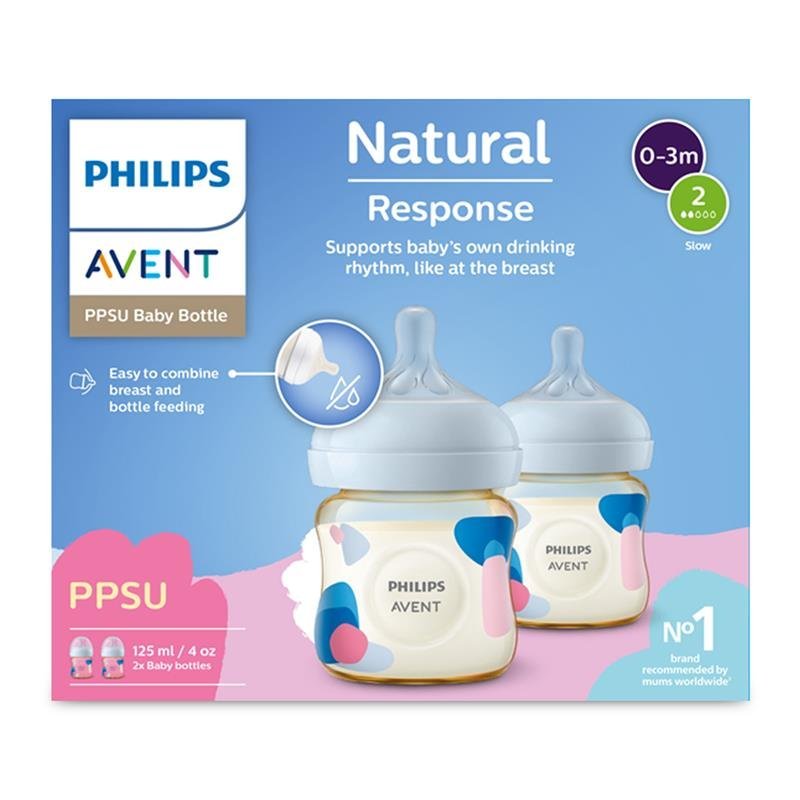 Avent Natural Response PPSU Baby Bottles 125ml 2 pack