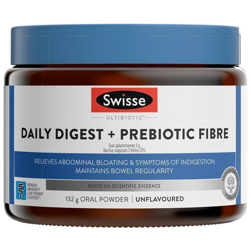 Swisse Ultibiotic Daily Digest + Prebiotic Fibre Powder 132G