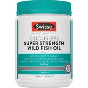 Swisse Ultiboost Odourless Super Strength Wild Fish Oil 2000mg 200 Capsules
