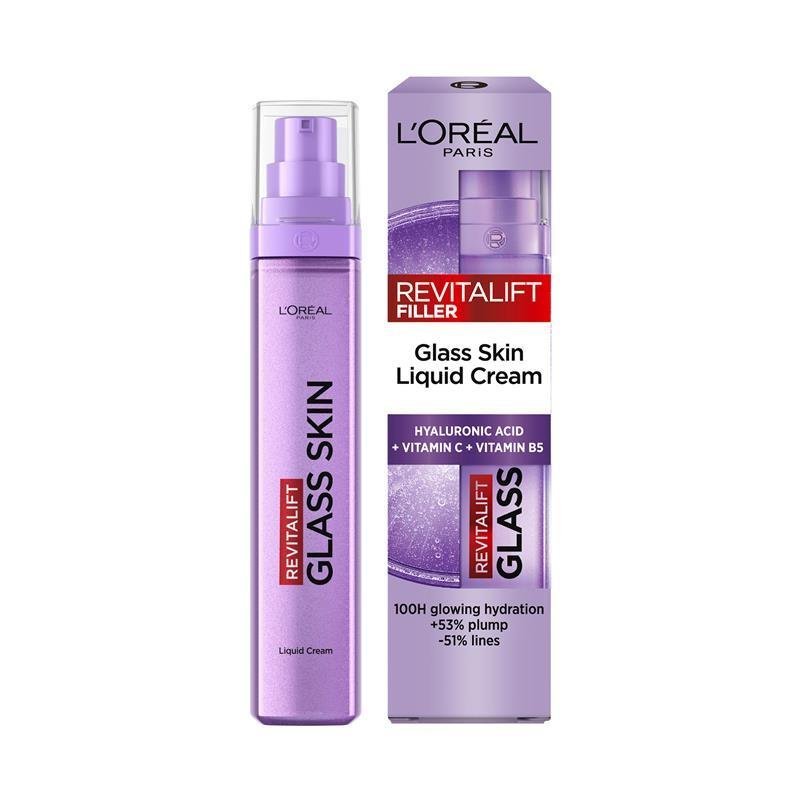 L'Oreal Paris Revitalift Filler Glass Skin Liquid Cream Face Moisturiser 50ml