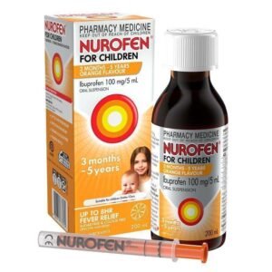 Nurofen For Children 3 months – 5 years Pain and Fever Relief 100mg/5mL Ibuprofen Orange 200mL