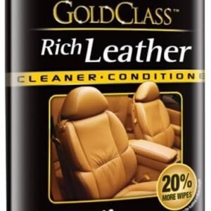 Meguiar’s Gold Class Rich Leather Wipes – Best Automotive Care Leather Cleaner – for Use on Leather Upholestry, Auto Interiors and Accessories – Non-Toxic Leather Cleaner Wipes – 25 Pack