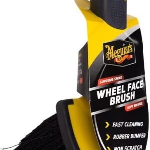 Meguiar’s Supreme Shine Wheel Face Brush – Soft, Plush, Non-Scratch Bristles – Non-Bendable Plastic Car Wheel Brush – Car Detailing Brush Kit – Car Wheel Cleaner Brush – Automotive Accessories