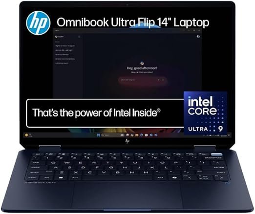 HP OmniBook Ultra Flip AI 14" Laptop: 3K OLED Touch Display, Intel® Core™ Ultra 9 Processor, 32GB RAM, 1TB SSD, Wi-Fi 7, Bluetooth® 5.4, 20.5-Hour Battery Life, Eclipse Gray, B2CP1PA