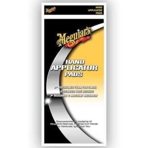 Meguiar’s Hand Applicator Pads – for a Swirl and Scratch Free Cleaning Result – Reusable and Machine Washable Sponge Applicator Pads for Cars and Other Vehicles – Twin Pack – 100 mm