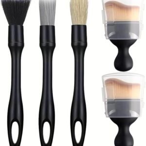5 Pieces Car Detail Brushes Interior Cleaning Brushes, 3 Soft Premium Detail Brushes and 2 Interior Cleaning Lint Brushes for cleaning the interior and exterior of your car