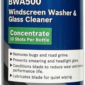 BOSCH BWA500 Windshield Washer Fluid 500ml – Efficient & Reliable Solution for Your Car’s Clean Windshield – Glass Cleaner Concentrate Contains 10 Shots Per Bottle