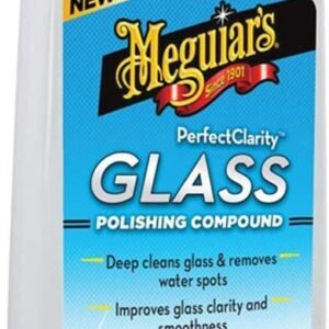 Meguiar’s Perfect Clarity Glass Polishing Compound, 236 ml | Removes Water Spots, Stains and Haze | Leaves Automotive Glass Clear and Streak-Free