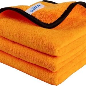 MR.SIGA Professional Premium Microfiber Towels for Household Cleaning, Dual-Sided Car Washing and Detailing Towels, Gold, 15.7 x 23.6 inch, 3 Pack