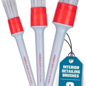 Chemical Guys All in The Details Interior Detailing Brush Set (3 Pieces)