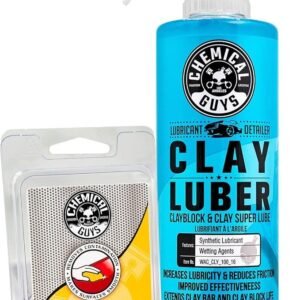 Chemical Guys OG Clay Bar & Lubber Synthetic Lubricant Kit, Light/Medium Duty, 473 ml (2 Items), Yellow