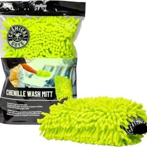 Chemical Guys Chenille Microfiber Wash Mitt, Green – Scratch-Free Car Wash and Holds Tons of Soap – Extra Plush 8″ x 10″ Surface for Cars, Trucks & SUVs