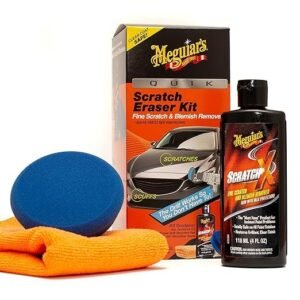 Meguiar’s Quik Scratch Eraser Kit, Automotive Cleaning Kit for Car Paint Scratch Repair, Foam Pad, Drill Attachment, Microfiber Towel and Scratch Remover