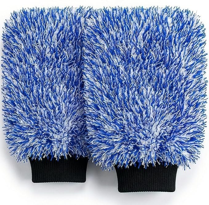 TAKAVU New Car Wash Mitt by, 2 Pack Premium Cyclone Microfiber Washing Gloves, Holds Tons of Sudsy Water for Effective Washing, Machine Washable, Lint Free, Scratch Free